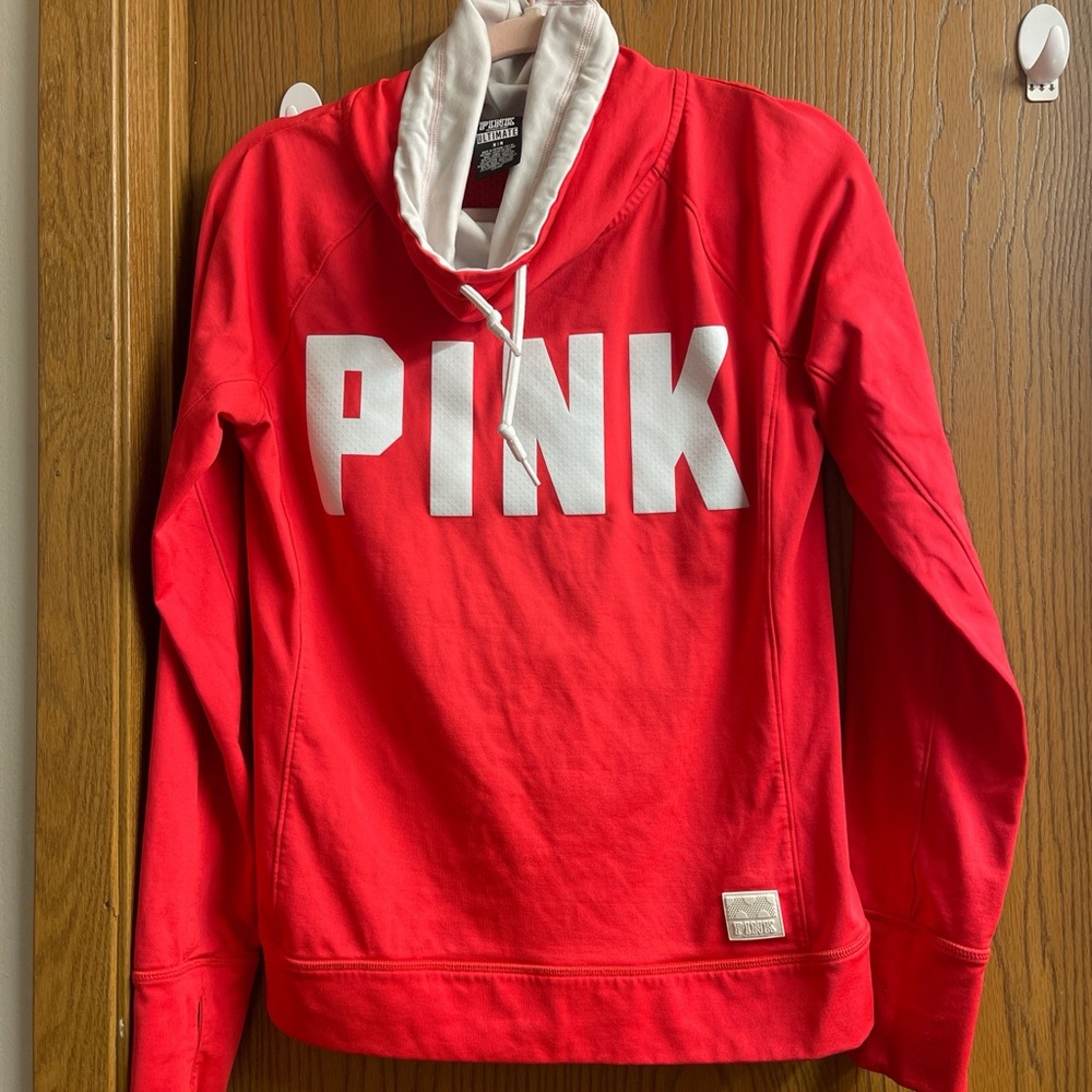Victoria's Secret PINK Red and White Hoodie